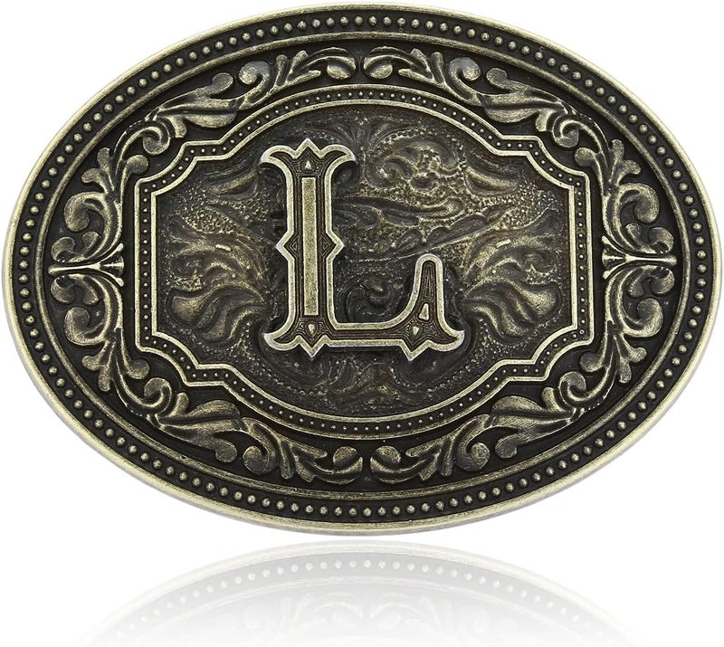 Fibbadet Store Belt Buckles Men Initial Letters A-Z Western Rodeo Cowboy Cowgirl Belt Buckle for Men Boys Halloween Birthday Party - Image 1
